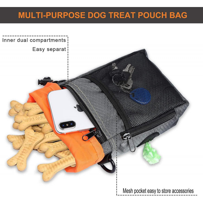 Dog Reflective Pouch Canine Feces Kit avec porte-sac Doggie Clicker Whistle