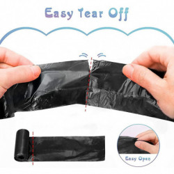 Sacs à ordures pour chiens, Sacs à caca pour chiens, Version améliorée écologique puissante, 16 rouleaux, Noir