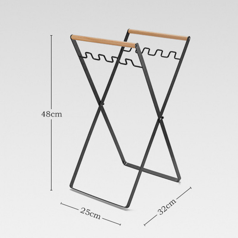 Iron Rubbish Bag Shelf Foldable Portable Rubbish Bag Holder for Outdoor Camping
