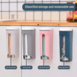 Plastic Bag Dispenser Wall Mounted Grocery Garbage Trash Bags Organizer Storage