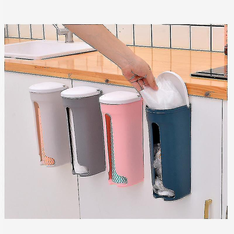 Plastic Bag Dispenser Wall Mounted Grocery Garbage Trash Bags Organizer Storage