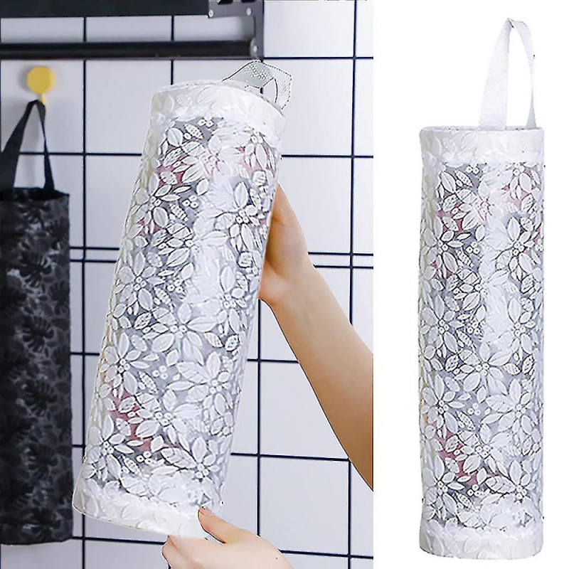 Porte-sac en plastique Rangement suspendu Sac d’épicerie Porte-sacs poubelles Organisateur