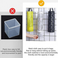 Porte-sac en plastique Rangement suspendu Sac d’épicerie Porte-sacs poubelles Organisateur