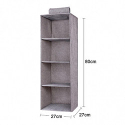 3 Shelves Hanging Closet Organizer With 1 Underwear/socks Drawer Divider Space Saver Foldable Cloth