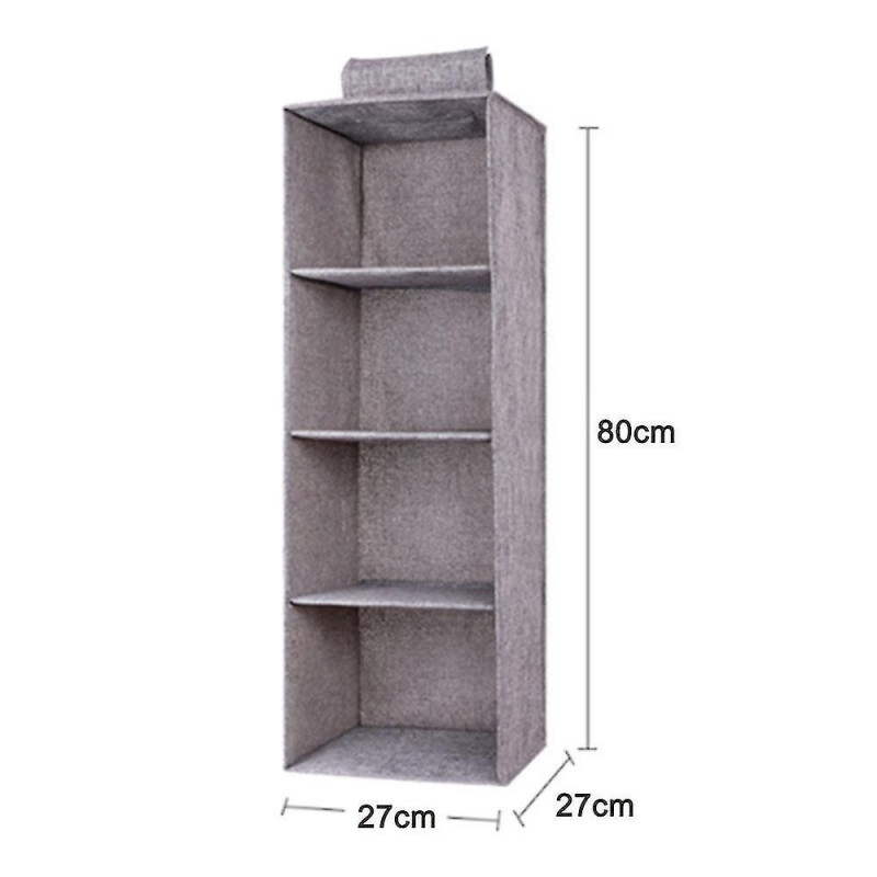 3 Shelves Hanging Closet Organizer With 1 Underwear/socks Drawer Divider Space Saver Foldable Cloth