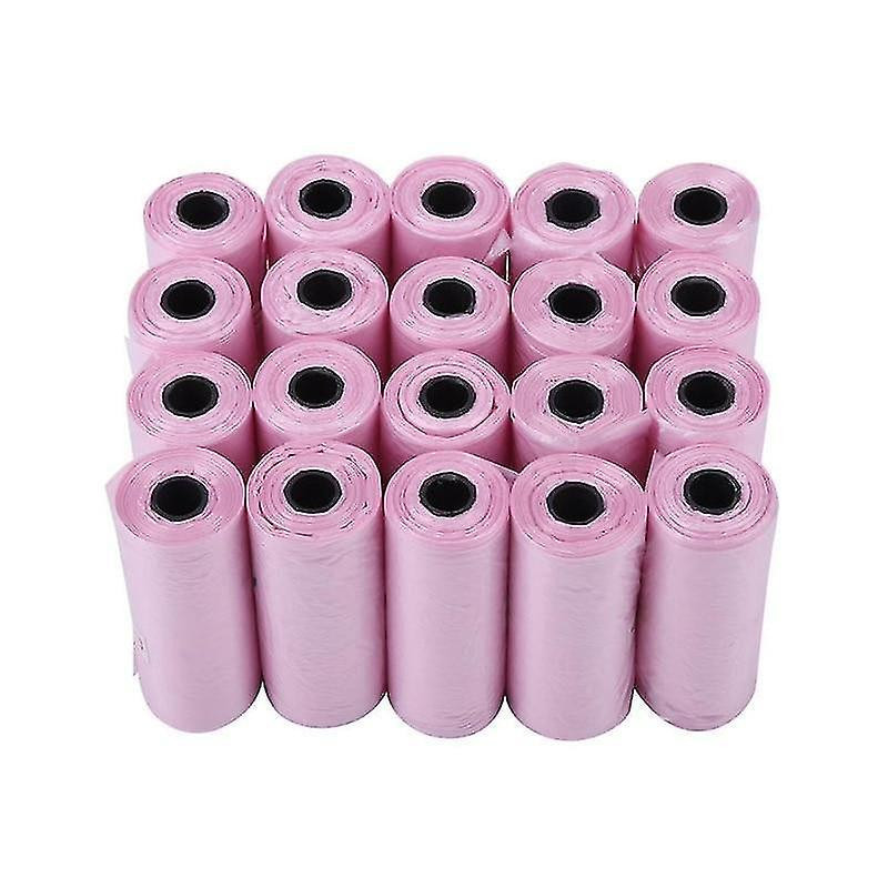 20 rouleaux rose chien caca sac poubelle sacs à ordures pour chat animaux domestiques doggie sac de collecte de déchets