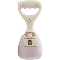 Portable Dog Poop Scooper Bag Dispenser Easy Scoop Walk Outside For Small Medium Dog Purple