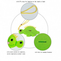 Pets Dogs Poop Waste Dispenser Box Poop Removal Disposal Bags Holder Green