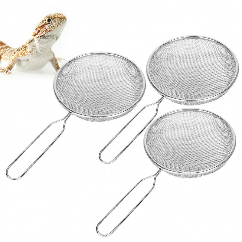 Pet Litter Cleaning Tool - 3pcs Metal Dung Scooper Sand Shovel Cleaner for Tortoise Lizard