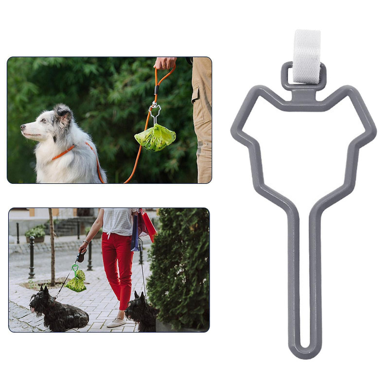 Dog Poop Bag Holder Waste Bag Carrier Adjustable For Leash Pet Supply Grey
