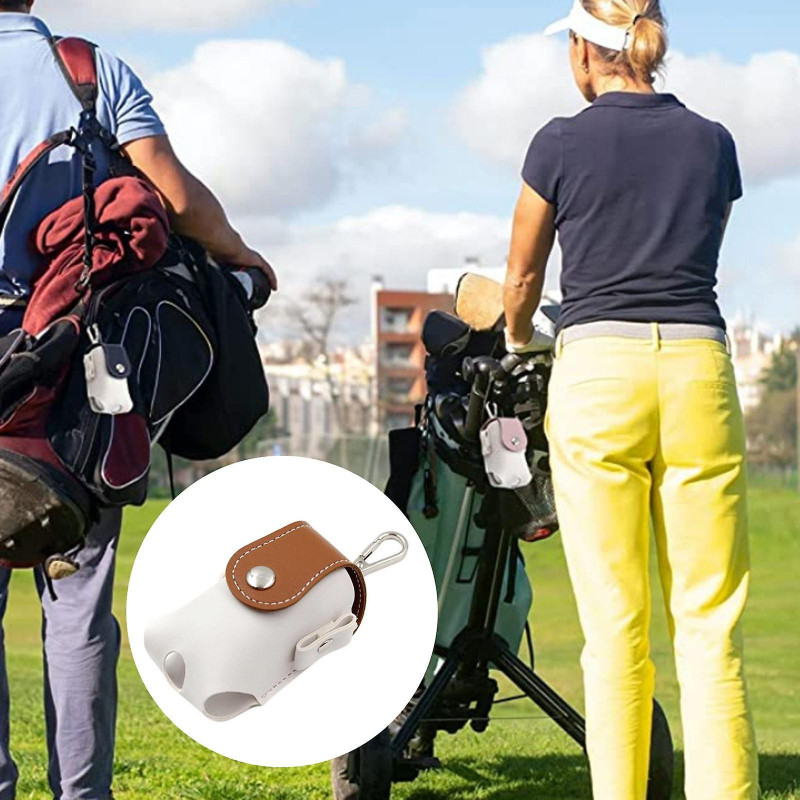 Tees Holder Storage Case Carrier Pouch Mini Golf Ball Bag For Training Brown