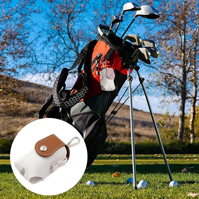 Tees Holder Storage Case Carrier Pouch Mini Golf Ball Bag For Training Brown