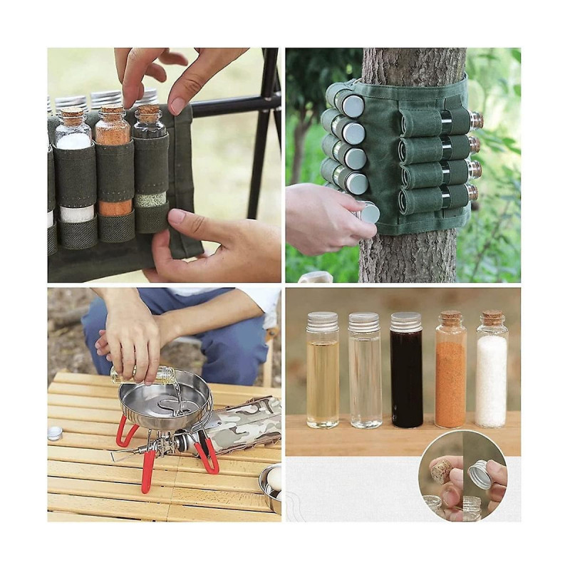 Canvas Seasoning Storage Bag Organizer Seasoning Bottles Holder With Mini Condiment With 9 Spice Ja Canvas Seasoning Storage Bag Organizer Seasoning Bottles Holder With Mini Condiment With 9 Spice Ja