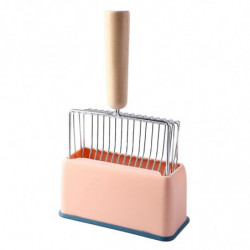 Metal Cats Litter Scoop With Holder Stand, Heavy Duty And Easy Clean Pink