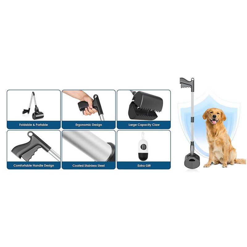 Caca pour grand moyen petit 32 pouces Extra Long chien caca poignée incassable Pooper Scoopers Caca pour grand moyen petit 32 pouces Extra Long chien caca poignée incassable Pooper Scoopers