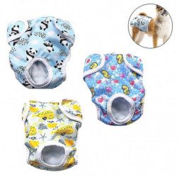 Paquet de 3 couches réutilisables lavables pour chiens, pantalon physiologique pour chien hautement absorbant [...]