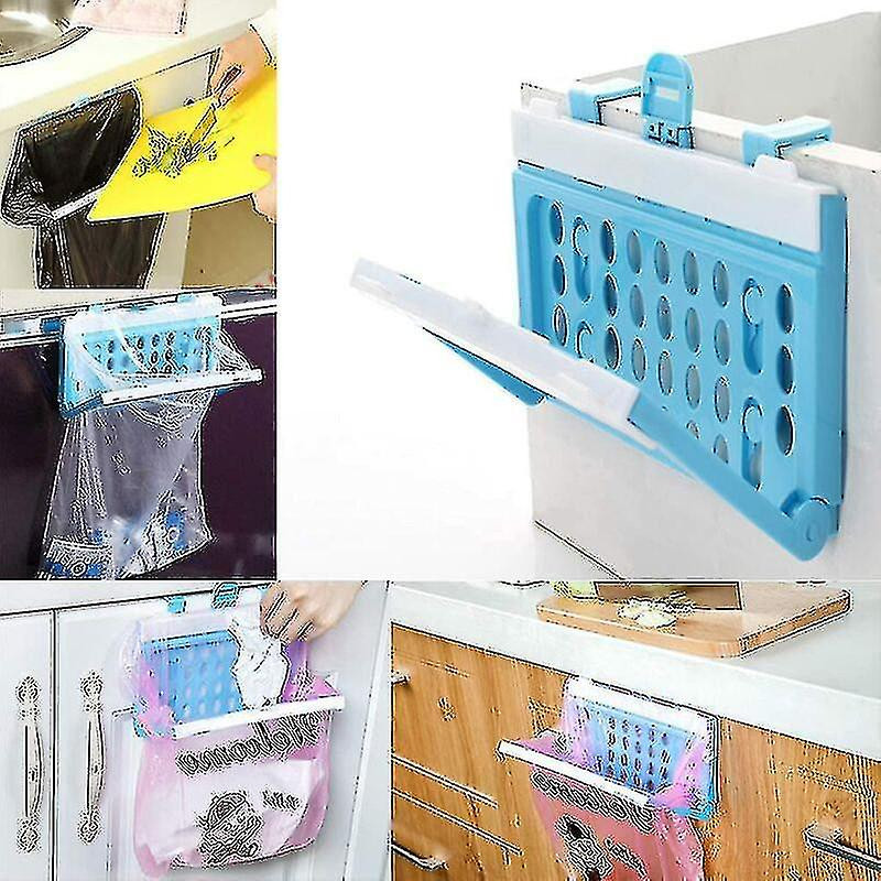 Plastic Garbage Bag Holder, Collapsible Garbage Bag Hanger Trash Can Holder Garbage Storage Box Kitchen Gadgets-harry
