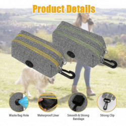 Dog Poo Bag Holder Pet Waste Bag Dispenser With 2 Zippers, Spring Fastener And Durable Hook Oxford Cloth Dog Trash [...]