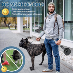 Caca pour grands petits chiens moyens 32 pouces extra long caca de chien Poignée incassable Scooper à caca