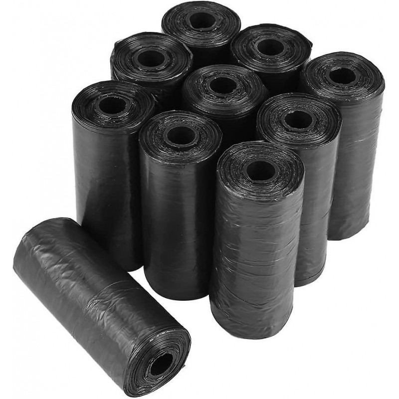 10Rolls Plastic Dog Waste Bags Garbage Bag Capacity Durable Degradable Pet Cleaning Bags (10x15 Blac