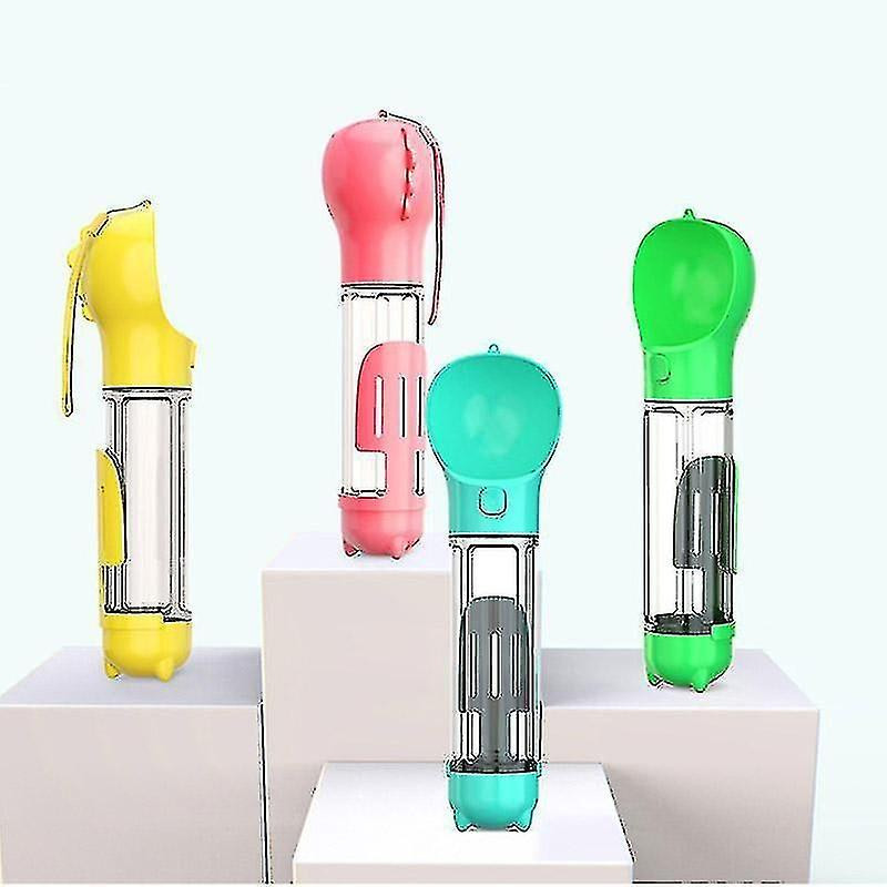 Travel Outdoor Portable 500ml Plastic Pet Dog Drinking Bottle With Poop Bag