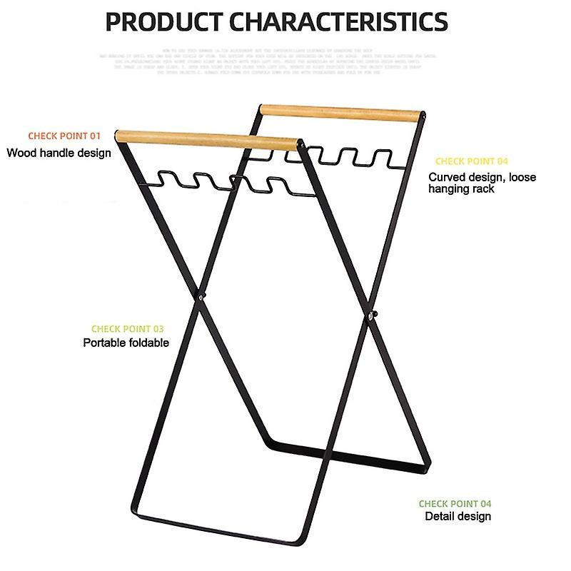 Foldable Garbage Bag Holder Outdoor Portable Folding Garbage Rack for Camping Picnic