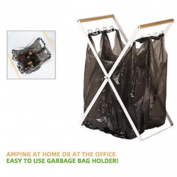 Foldable Garbage Bag Holder Outdoor Portable Folding Garbage Rack for Camping Picnic