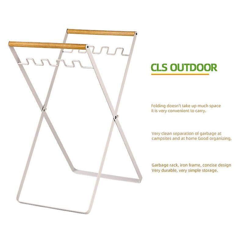 Foldable Garbage Bag Holder Outdoor Portable Folding Garbage Rack for Camping Picnic