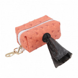 Dog Waste Bag Dispenser Practical Zipper Poop Bag Holder for Pets Outdoor Orange