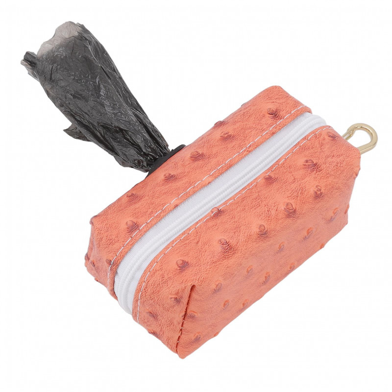 Dog Waste Bag Dispenser Practical Zipper Poop Bag Holder for Pets Outdoor Orange