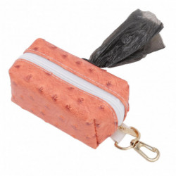 Dog Waste Bag Dispenser Practical Zipper Poop Bag Holder for Pets Outdoor Orange