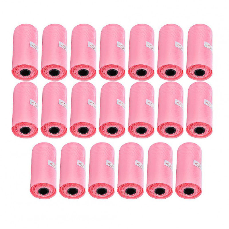 Disposable Pink Garbage Bags for Baby Waste Clean Up - 20 Rolls