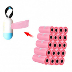 Disposable Pink Garbage Bags for Baby Waste Clean Up - 20 Rolls