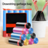 5 Roll Garbage Bag Disposable Drawstring Portable Cleaning Big Plastic Waste Bag Home Supplies