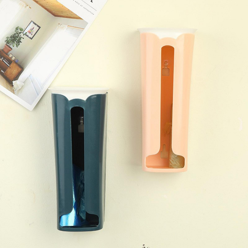 Wall Mount Plastic Bag Holder Trash Bag Dispenser Grocery Shopping Bags Saver For Kitchen Cabinet Door