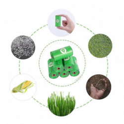 Dog Poop Bag, 16 Rolls Green + Dispenser, Thick And Durable, Easy To Remove, Waterproof Dog Poop Bag