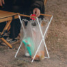 HALIN Iron+Wood Trash Bag Holder Portable Outdoor Waste Bag Hanger Rack Stand for Camping Hiking
