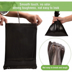 Dog Poop Bag, Poop Bags 10 Refill Rolls / 150 Counts, Extra Thick Leak Proof Dog Poop Bags (Black)