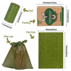 Sac de caca de chien, 10 rouleaux Army Green + distributeur, épais et durable, facile à enlever, imperméable à [...]