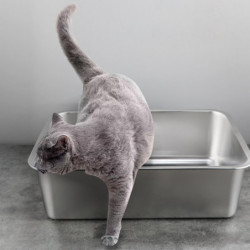 Rectangle en acier inoxydable Cat Litter Box Résistant cassé Faible entrée Ouvrir Spacieux Métal Bac à litière [...]