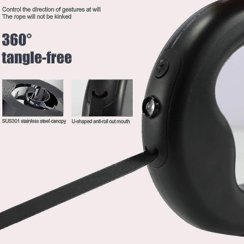 Adjustable Retractable Dog Leash With Led Torch Light, For Small And Medium-sized Dogs