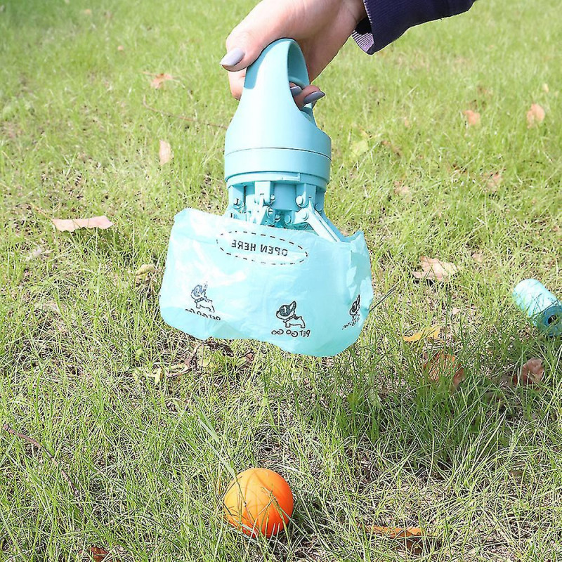 Dog Pooper Scooper, Portable Poop Scooper pour chien, Sanitary Dog Waste Picker Upper avec distributeur de sacs