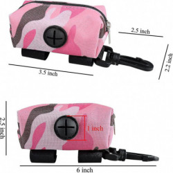Dog Waste Bag Dispenser, Portable Dog Poo Bag Holder Leash Attachment With Zipper Pouches For Belt Leash (pink)