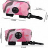 Dog Waste Bag Dispenser, Portable Dog Poo Bag Holder Leash Attachment With Zipper Pouches For Belt Leash (pink)