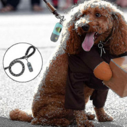 Dog Poop Bag Dispenser With Built-in Led Flashlight And Metal Clip