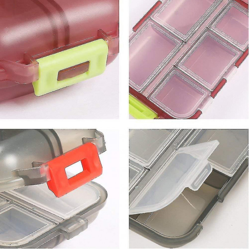 Pill Boxtravel Pill Dispenser With 10 Compartments 2 Pack