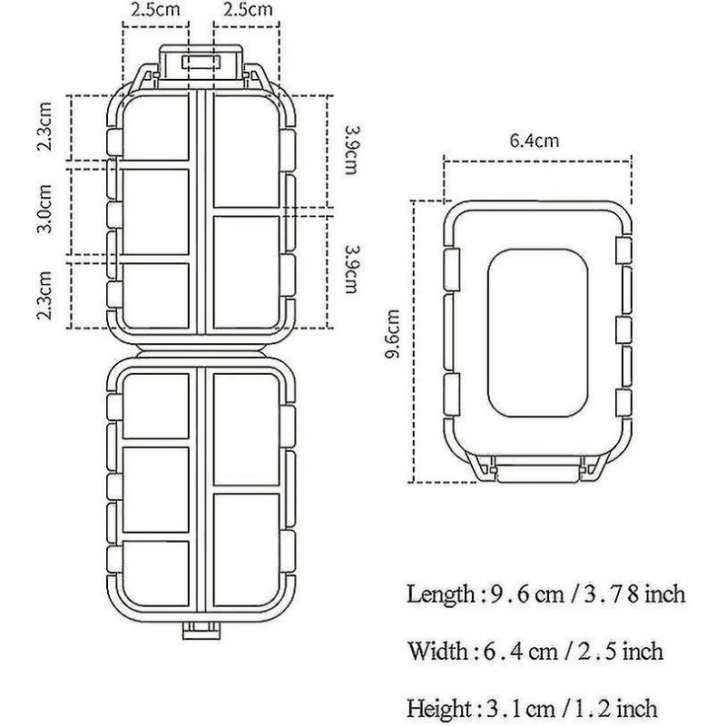 Pill Boxtravel Pill Dispenser With 10 Compartments 2 Pack