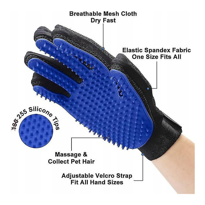 Gants de toilettage pour animaux de compagnie - Gants de brosse à dépoussiérer doux - Gants d’épilation efficaces [...]