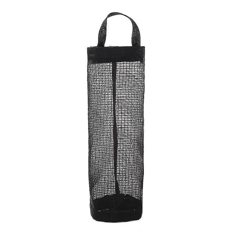 Wabjtam Plastic Bag Holder, Mesh Grocery Bag Holder Hanging Storage Bag Dispenser (black 2 Packs)