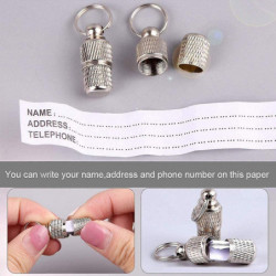 6 Pcs Id Tags Barrel Tube With Address Label For Collar Of Dog Cat